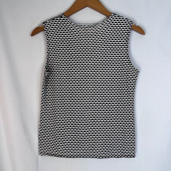 Jaipur Black and White Busy Maximal Psychedelic Print Sleeveless Tank Size MD - Picture 2 of 7